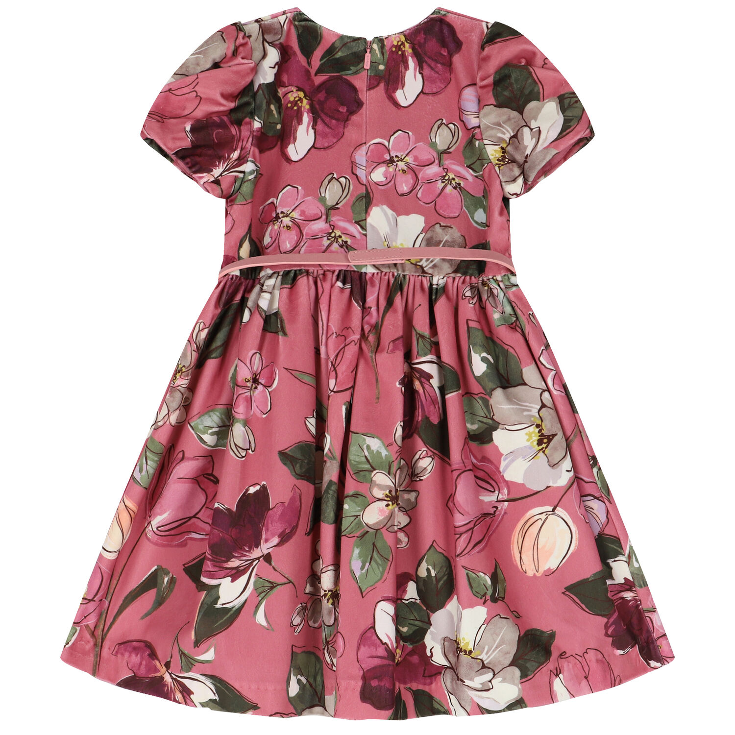 Girls Pink Floral Dress, 2, hi-res
